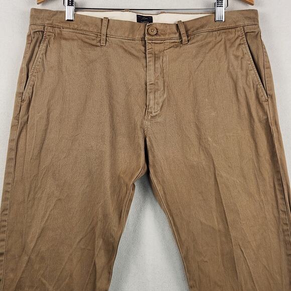 J. Crew Stretch Chino Pants Men’s 36x32 Tan Pockets 99% Cotton EUC - Picture 10 of 16
